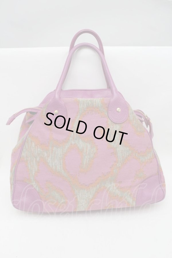 画像2: ヴィヴィアンウエストウッド 中古 / レオパードハンドバッグ  パープルｘベージュ  S-25-08-10-014-ba-HR-ZS (2)