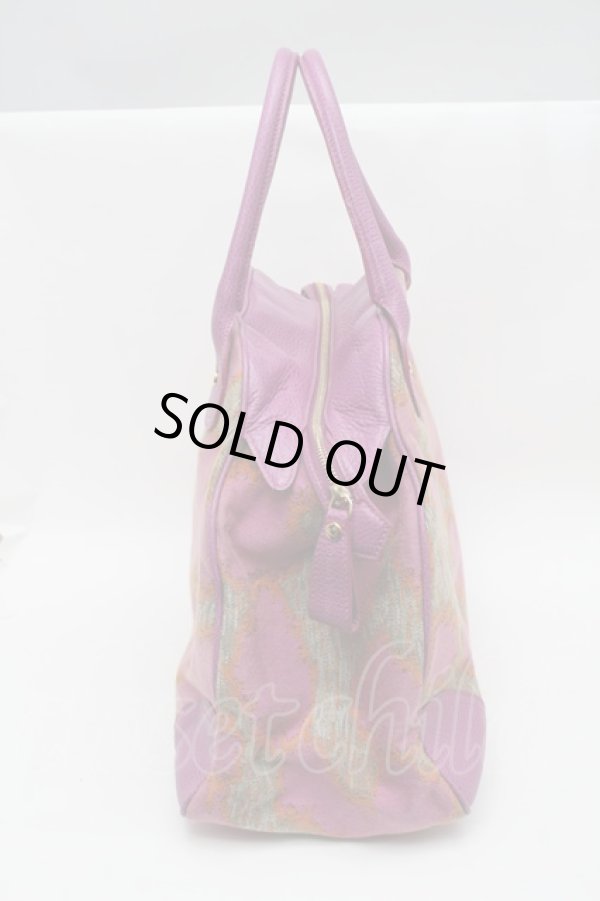 画像3: ヴィヴィアンウエストウッド 中古 / レオパードハンドバッグ  パープルｘベージュ  S-25-08-10-014-ba-HR-ZS (3)