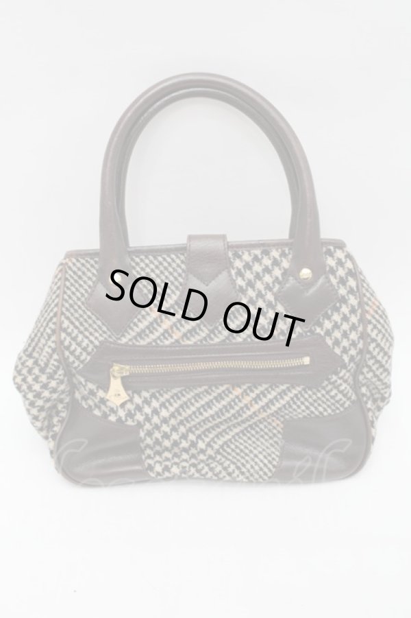 画像2: ヴィヴィアンウエストウッド 中古 / エナメルオーブツイードハンドバッグ  ブラウン  S-25-08-10-016-ba-AS-ZS (2)