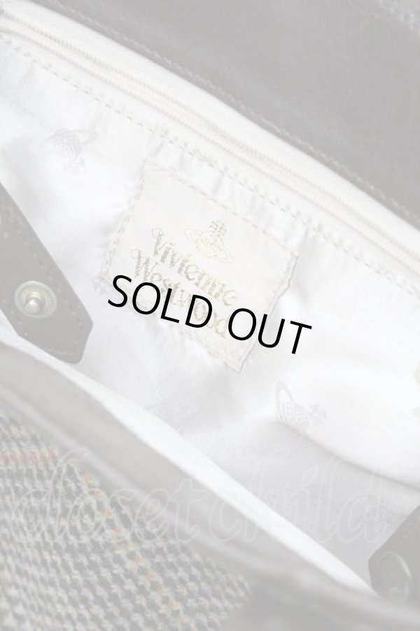 画像5: ヴィヴィアンウエストウッド 中古 / エナメルオーブツイードハンドバッグ  ブラウン  S-25-08-10-016-ba-AS-ZS (5)