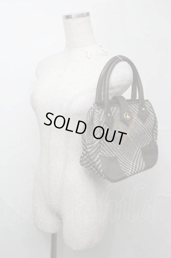 画像6: ヴィヴィアンウエストウッド 中古 / エナメルオーブツイードハンドバッグ  ブラウン  S-25-08-10-016-ba-AS-ZS (6)