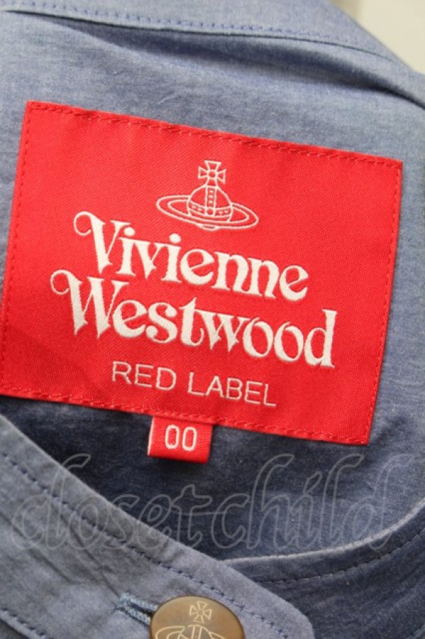 画像3: ヴィヴィアンウエストウッド 中古 / ボリュームスリーブシャツワンピース 00 ブルー  S-25-08-31-033-op-AS-ZS (3)