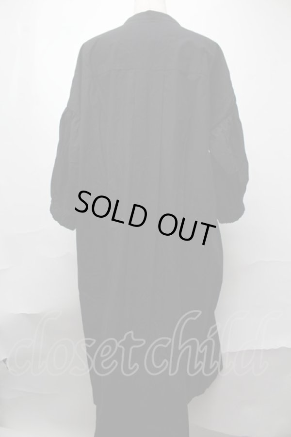 画像2: ヴィヴィアンウエストウッド 中古 / ボリュームスリーブシャツワンピース 00 黒  S-25-08-31-034-op-AS-ZS (2)