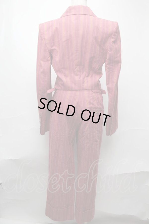 画像2: ヴィヴィアンウエストウッド 中古 / SU/ストライプセットアップ 36 ピンク  S-25-08-31-036-jc-AS-ZS (2)