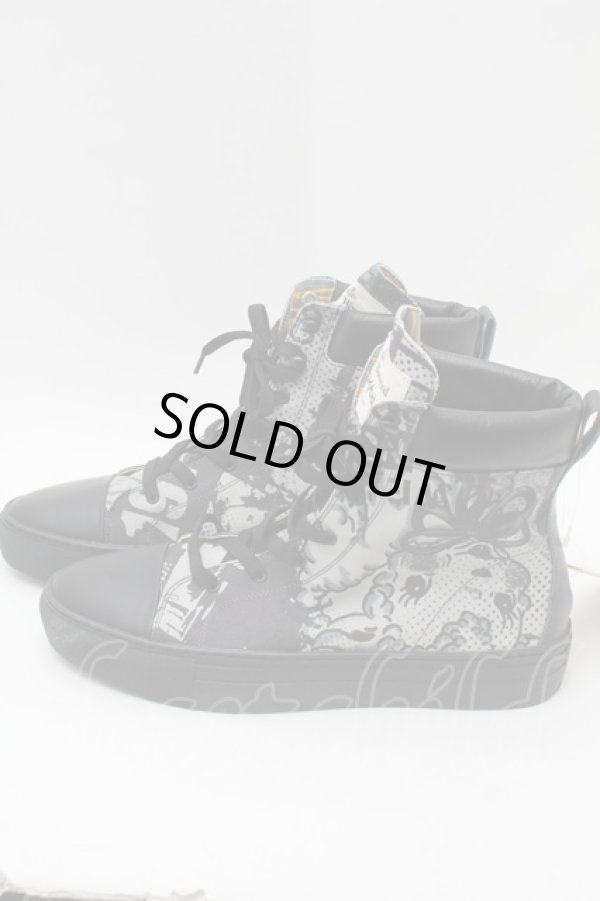 画像2: ANGLOMANIA 中古 / ANGLOMANIAハイカットスニーカー 45 グレーｘ黒  S-25-08-31-013-sh-AS-ZS (2)