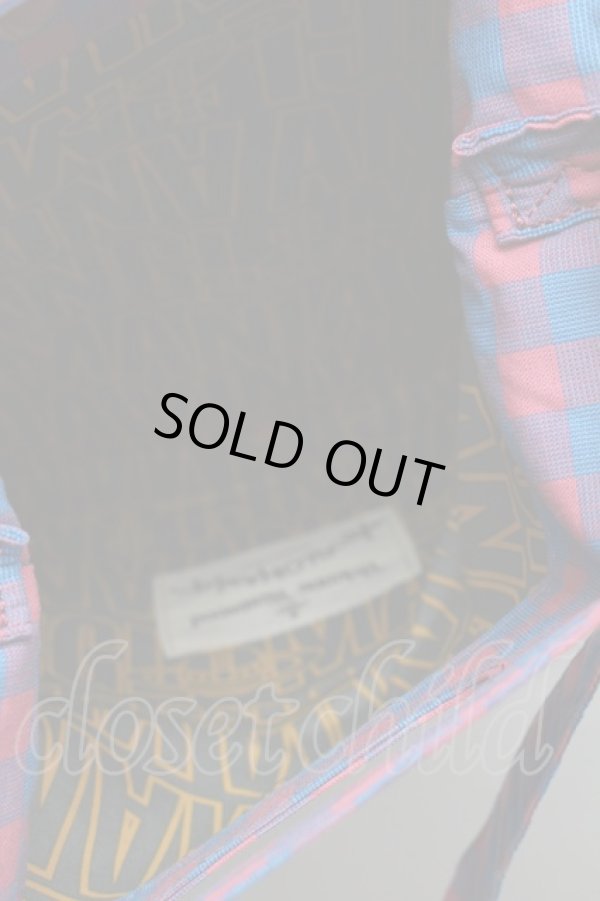 画像4: ANGLOMANIA 中古 / チェックショルダーバッグ  ピンクｘ青  S-25-08-31-015-ba-AS-ZS (4)