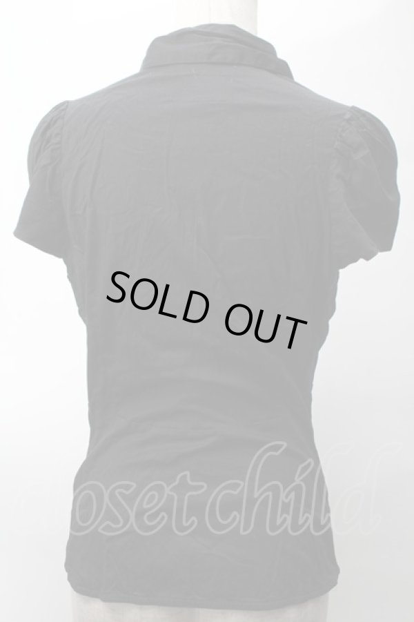 画像2: ANGLOMANIA 中古 / 半袖ブラウス 40 黒  S-25-08-31-018-bl-AS-ZS (2)