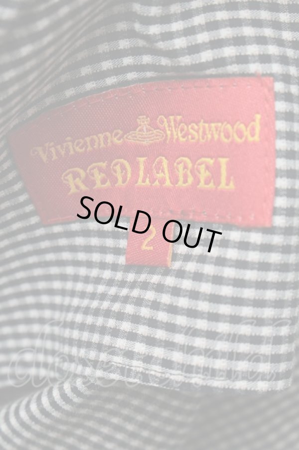 画像3: ヴィヴィアンウエストウッド 中古 / ギンガムボウタイブラウス 2 黒ｘ白  S-25-08-31-019-bl-AS-ZS (3)