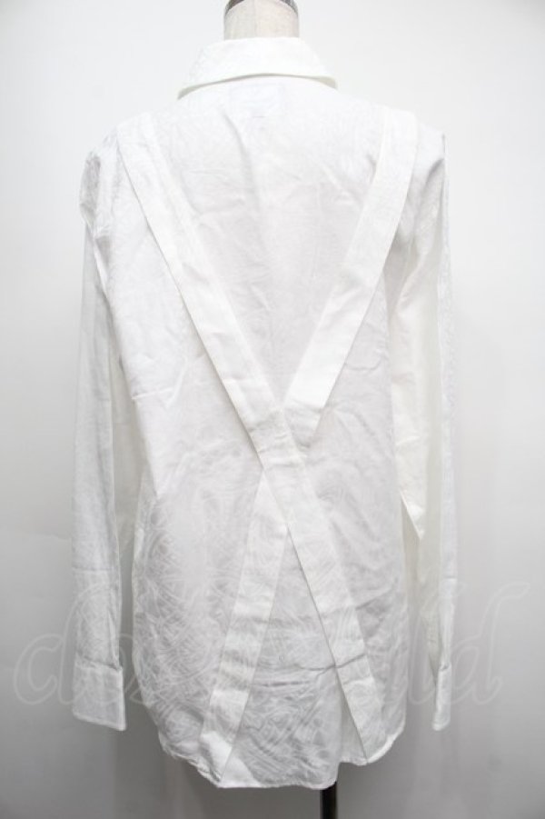 画像2: ヴィヴィアンウエストウッド MAN 中古 / RANDOM LINE ORB サスペンダーシャツ 44 白  S-25-09-14-016-bl-AS-ZS (2)