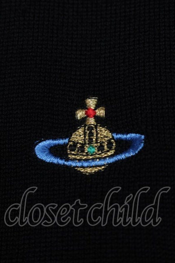 画像3: ヴィヴィアンウエストウッド 中古 / カラーオーブ刺繍ロングカーディガン M 黒  S-25-09-14-023-bl-AS-ZS (3)