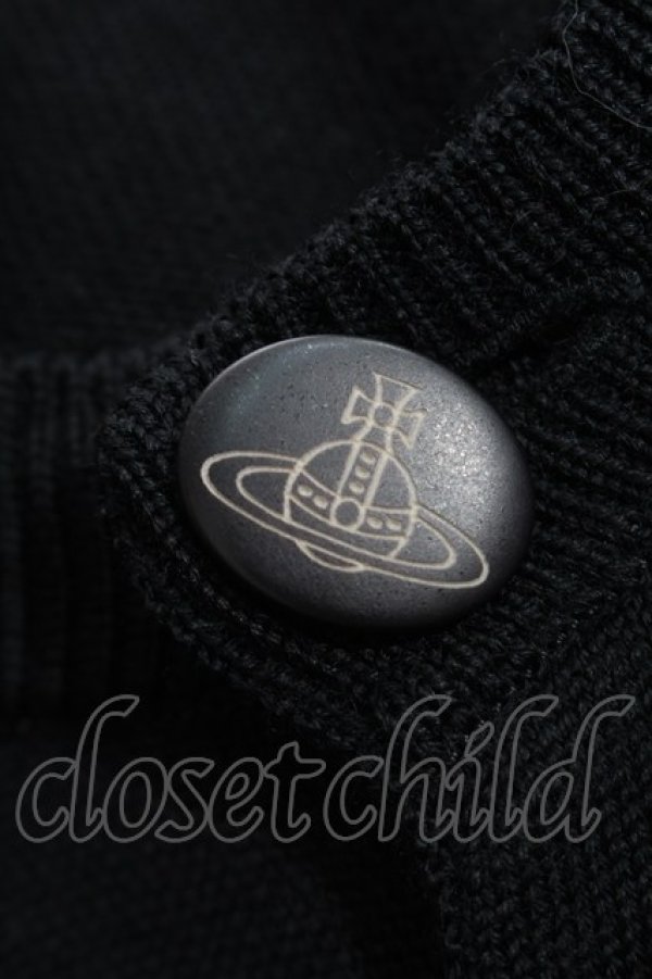 画像4: ヴィヴィアンウエストウッド MAN 中古 / /単色オーブ刺繍カーディガン 44 黒  S-25-09-14-024-to-AS-ZS (4)