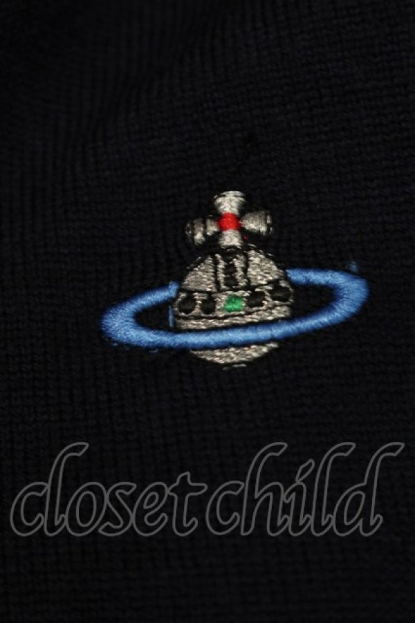 画像4: ヴィヴィアンウエストウッド MAN 中古 / オーブ刺繍ニット M 紺  S-25-09-14-025-to-AS-ZS (4)