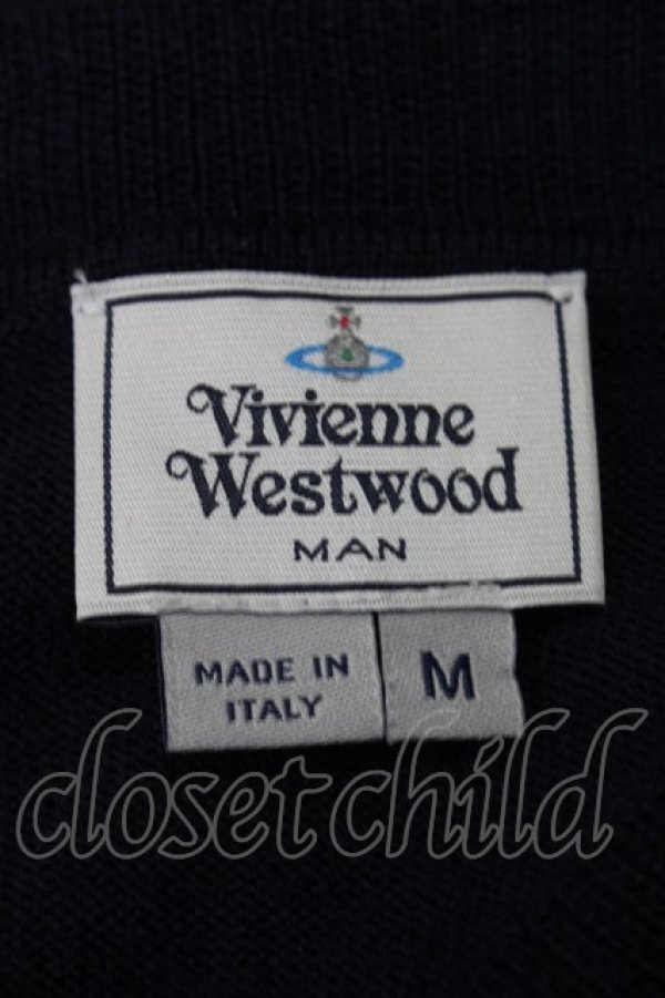 画像7: ヴィヴィアンウエストウッド MAN 中古 / オーブ刺繍ニット M 紺  S-25-09-14-025-to-AS-ZS (7)