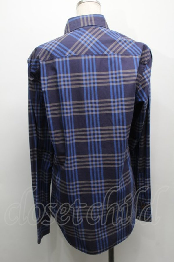 画像2: ヴィヴィアンウエストウッド MAN 中古 / チェックシャツ 48 ブルー  S-25-09-14-027-ts-AS-ZS (2)