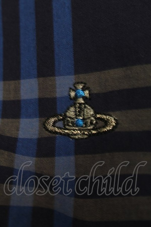 画像4: ヴィヴィアンウエストウッド MAN 中古 / チェックシャツ 48 ブルー  S-25-09-14-027-ts-AS-ZS (4)