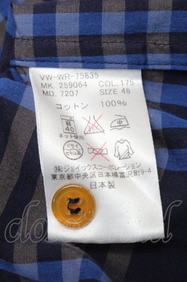 画像6: ヴィヴィアンウエストウッド MAN 中古 / チェックシャツ 48 ブルー  S-25-09-14-027-ts-AS-ZS (6)