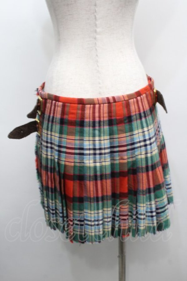 画像2: Worlds End 中古 //キルトスカート III グリーンx赤  S-25-09-14-030-sk-AS-ZS (2)