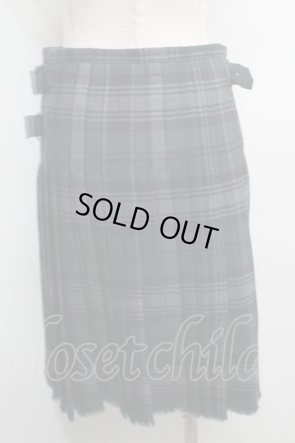 画像2: ヴィヴィアンウエストウッド 中古 / タータンチェックキルトスカート 2 グリーン  S-25-09-14-031-sk-AS-ZS (2)