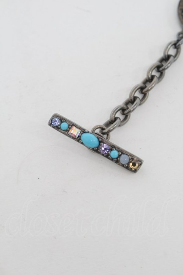 画像4: ヴィヴィアンウエストウッド 中古 / カボションブラックキャットブレスレット  シルバー  S-25-09-14-001-ac-AS-ZS (4)