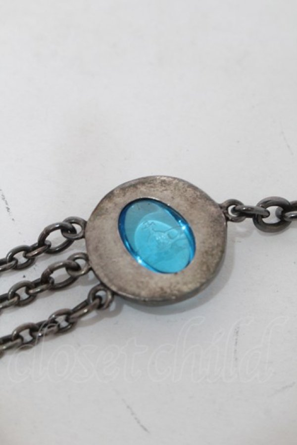 画像7: ヴィヴィアンウエストウッド 中古 / カボションブラックキャットブレスレット  シルバー  S-25-09-14-001-ac-AS-ZS (7)