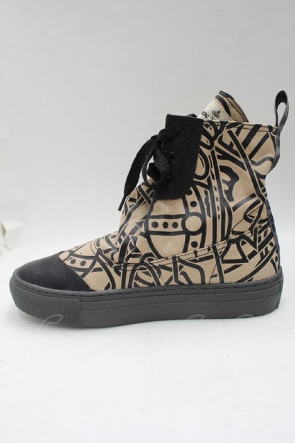 画像5: ヴィヴィアンウエストウッド 中古 / アドヴァンカットラORB ハイトップスニーカー  ベージュ  S-25-09-14-013-sh-UT-ZS (5)