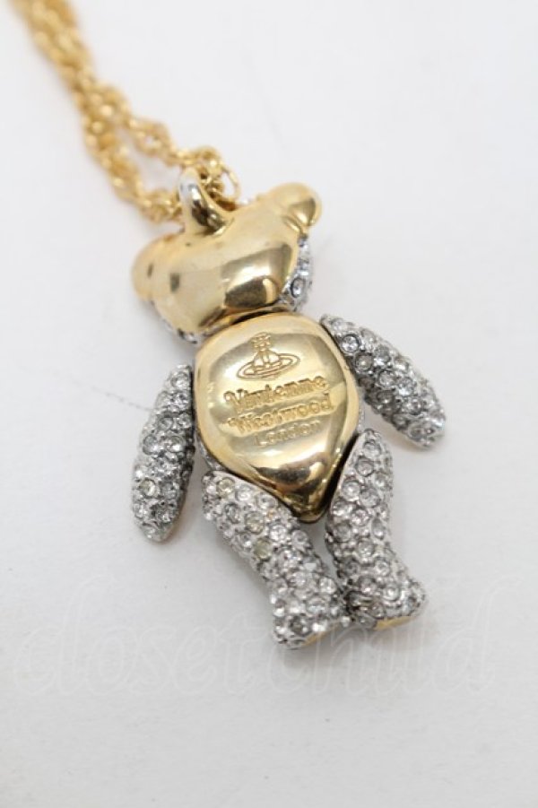 画像3: ヴィヴィアンウエストウッド 中古 / クリスタルテディベアネックレス  ゴールド  S-25-09-17-039-nl-AS-ZS (3)