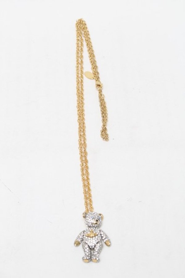 画像4: ヴィヴィアンウエストウッド 中古 / クリスタルテディベアネックレス  ゴールド  S-25-09-17-039-nl-AS-ZS (4)
