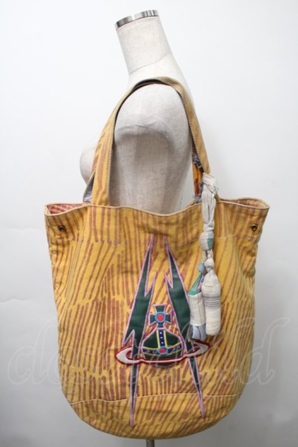 画像4: ヴィヴィアンウエストウッド 中古 / Lightning Shopper バッグ  イエロー  S-25-09-17-041-ba-AS-ZS (4)