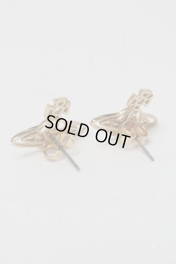 画像2: ヴィヴィアンウエストウッド 中古 / THIN LINES FLAT ピアス  ゴールド  S-25-09-17-006-er-HR-ZS (2)