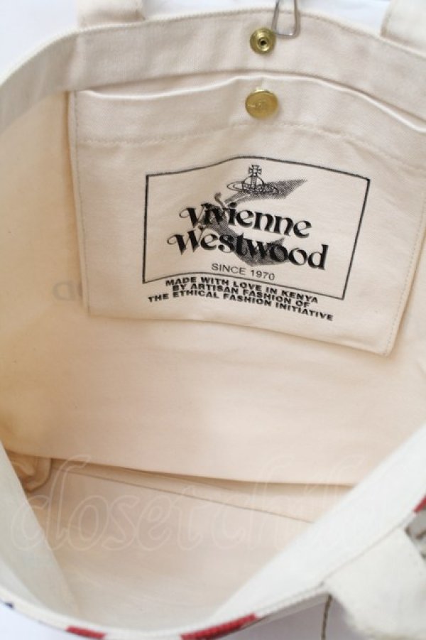 画像4: ヴィヴィアンウエストウッド 中古 / Made in Kenya　シティトート  オフ  S-25-09-17-044-ba-HR-ZS (4)