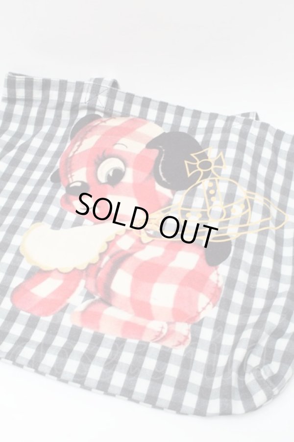 画像3: ヴィヴィアンウエストウッド 中古 / ギンガムパピートートバッグ  黒  S-25-09-17-046-ba-HR-ZS (3)