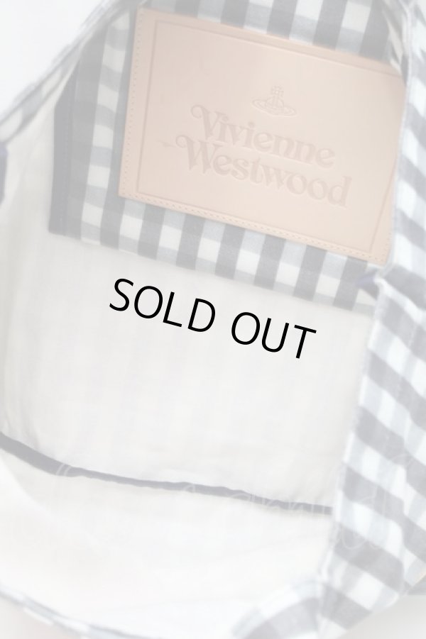 画像4: ヴィヴィアンウエストウッド 中古 / ギンガムパピートートバッグ  黒  S-25-09-17-046-ba-HR-ZS (4)