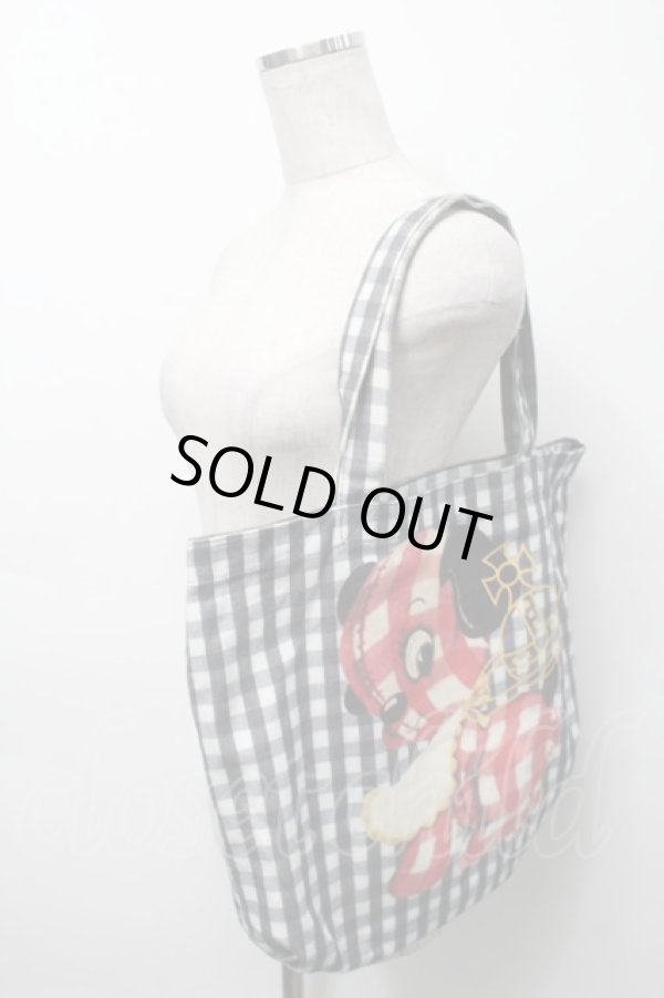 画像6: ヴィヴィアンウエストウッド 中古 / ギンガムパピートートバッグ  黒  S-25-09-17-046-ba-HR-ZS (6)