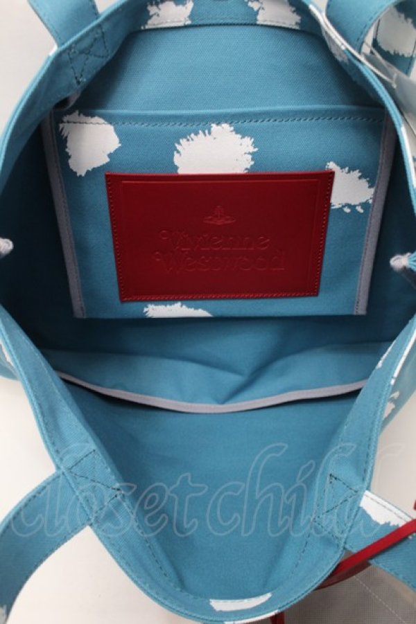 画像4: ヴィヴィアンウエストウッド 中古 / PRINTED TEDDYトートバッグ  サックス  S-25-09-17-047-ba-HR-ZS (4)