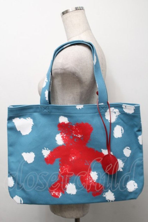 画像5: ヴィヴィアンウエストウッド 中古 / PRINTED TEDDYトートバッグ  サックス  S-25-09-17-047-ba-HR-ZS (5)