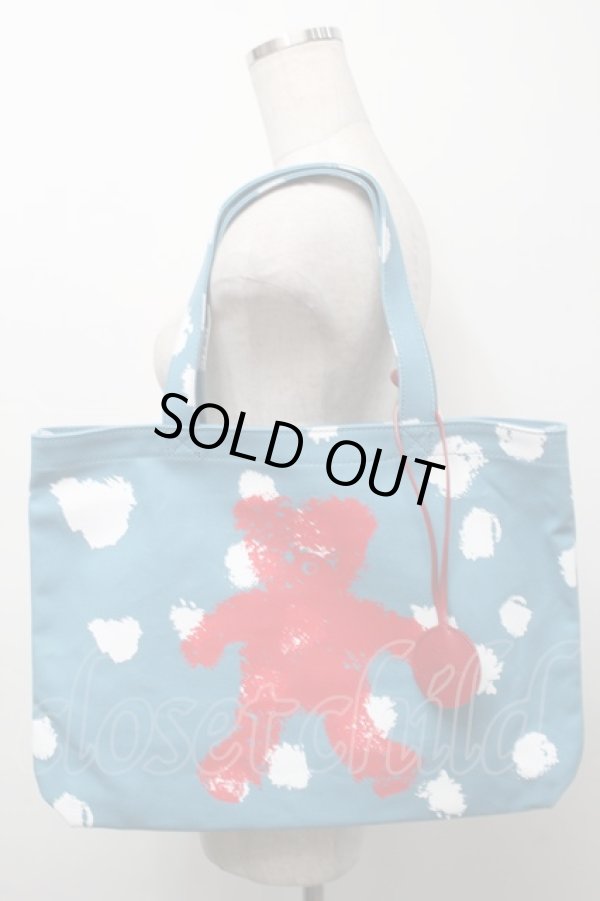 画像5: ヴィヴィアンウエストウッド 中古 / PRINTED TEDDYトートバッグ  サックス  S-25-09-17-047-ba-HR-ZS (5)