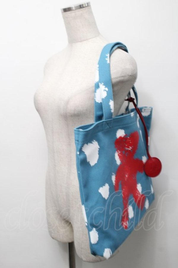 画像6: ヴィヴィアンウエストウッド 中古 / PRINTED TEDDYトートバッグ  サックス  S-25-09-17-047-ba-HR-ZS (6)