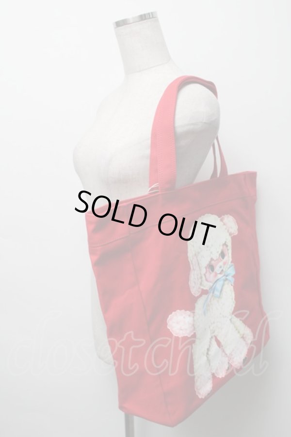 画像6: ヴィヴィアンウエストウッド 中古 / COTTON LAMB トートバッグ  赤  S-25-09-17-048-ba-HR-ZS (6)