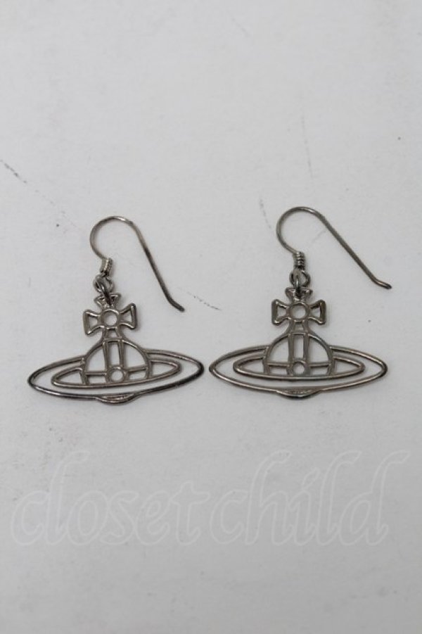 画像2: ヴィヴィアンウエストウッド 中古 / シンラインフラットオーブピアス  シルバー  S-25-09-17-008-er-AS-ZS (2)