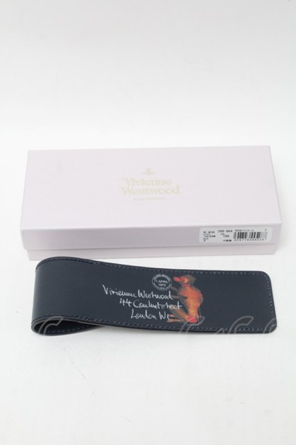 画像4: ヴィヴィアンウエストウッド 中古 / レザーペンケース  紺  S-25-09-17-023-gd-AS-ZS (4)