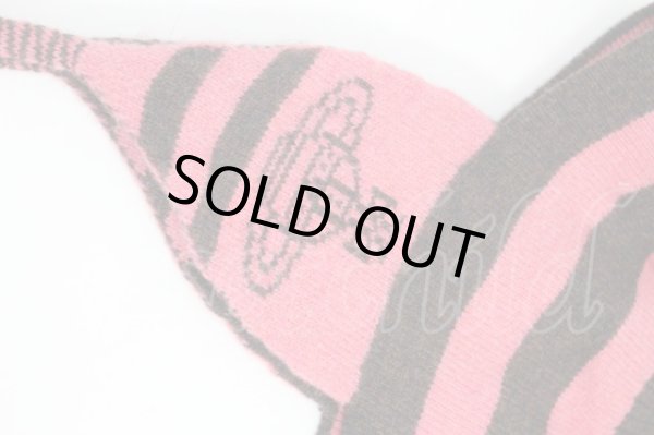 画像5: ヴィヴィアンウエストウッド 中古 / フリンジボーダーニット帽  ピンク  S-25-10-22-022-gd-AS-ZS (5)