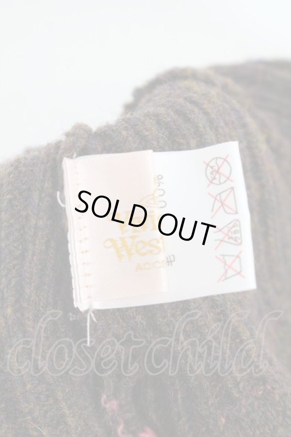 画像7: ヴィヴィアンウエストウッド 中古 / フリンジボーダーニット帽  ピンク  S-25-10-22-022-gd-AS-ZS (7)