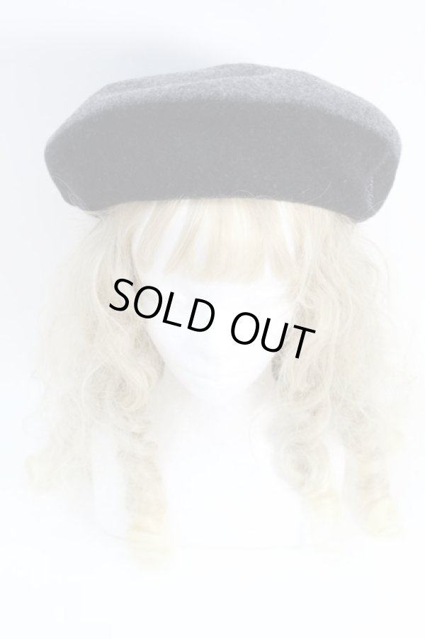 画像2: ヴィヴィアンウエストウッド 中古 / パイピングベレー帽  グレーｘ黒  S-25-10-22-023-ha-AS-ZS (2)