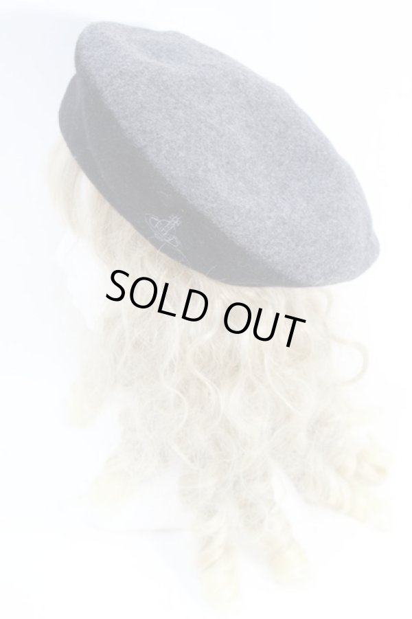 画像3: ヴィヴィアンウエストウッド 中古 / パイピングベレー帽  グレーｘ黒  S-25-10-22-023-ha-AS-ZS (3)