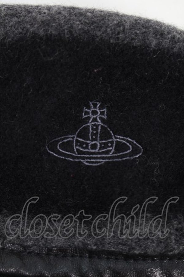 画像5: ヴィヴィアンウエストウッド 中古 / パイピングベレー帽  グレーx黒  S-25-10-22-023-ha-AS-ZS (5)