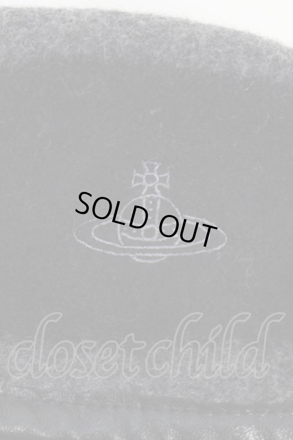 画像5: ヴィヴィアンウエストウッド 中古 / パイピングベレー帽  グレーｘ黒  S-25-10-22-023-ha-AS-ZS (5)