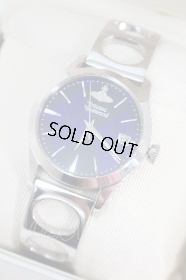 画像2: ヴィヴィアンウエストウッド 中古 / VV299GDBR オーブ クオーツ腕時計  シルバーｘ紺  S-25-10-22-025-ac-AS-ZS (2)