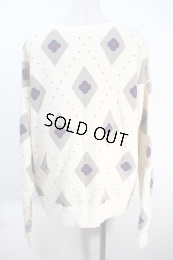 画像2: ヴィヴィアンウエストウッド 中古 / フラワーアーガイル裏毛プルオーバー 00 アイボリー  S-25-10-22-027-to-HR-ZS (2)