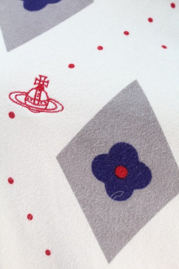 画像3: ヴィヴィアンウエストウッド 中古 / フラワーアーガイル裏毛プルオーバー 00 アイボリー  S-25-10-22-027-to-HR-ZS (3)