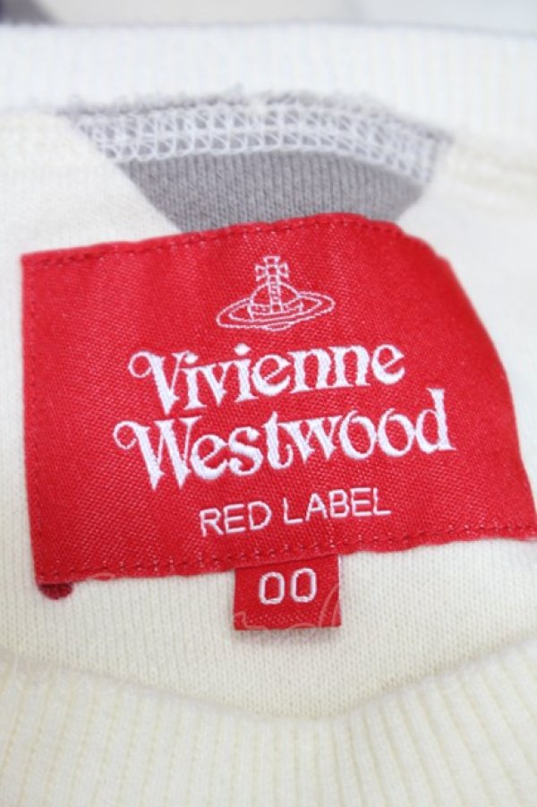 画像4: ヴィヴィアンウエストウッド 中古 / フラワーアーガイル裏毛プルオーバー 00 アイボリー  S-25-10-22-027-to-HR-ZS (4)